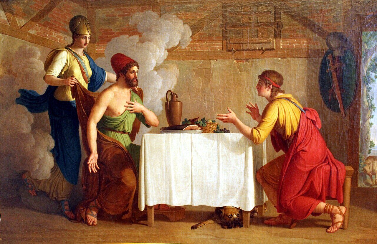 Odysseus and the Swineherd Eumaeus