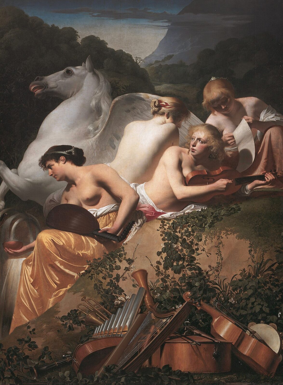 Four Muses and Pegasus