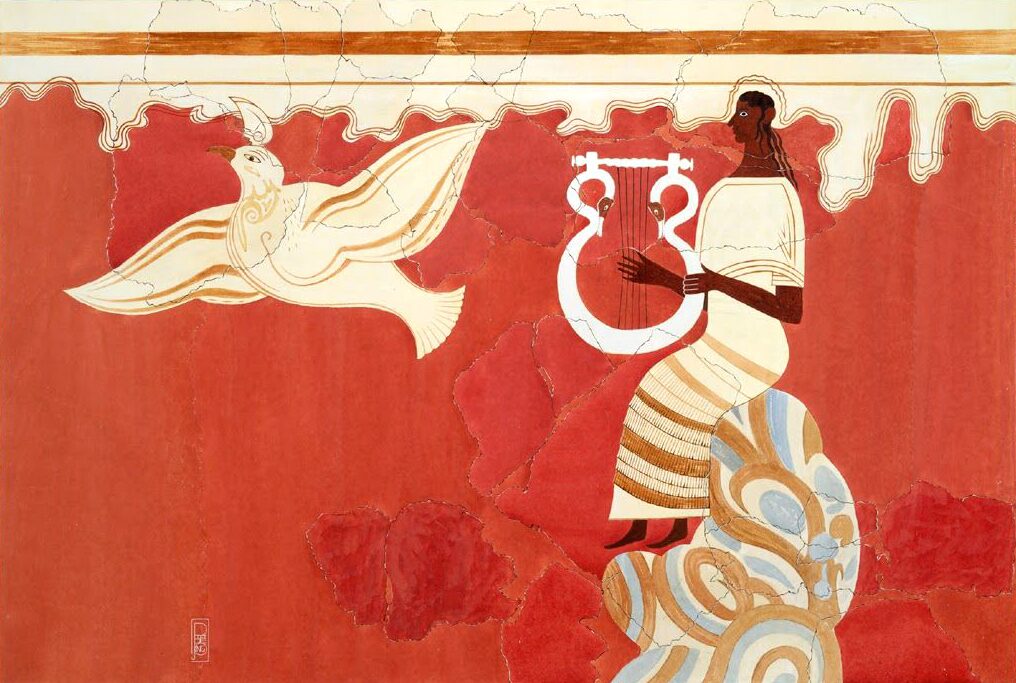 Lyre Player and Bird Fresco from the Palace of Nestor